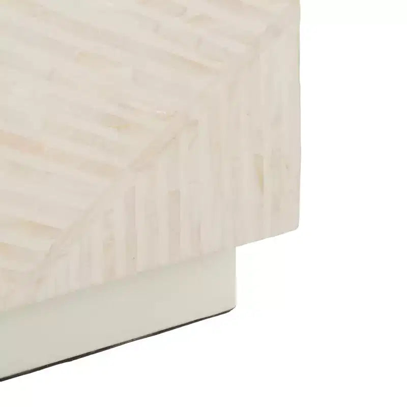 Tabouret d'appoint carré finition nacre artificielle