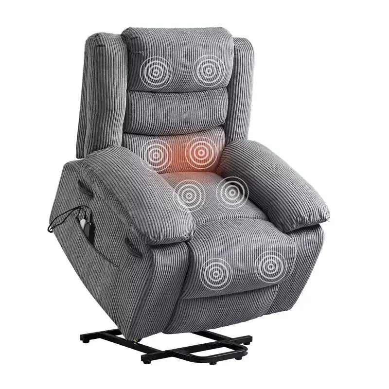 Fauteuil inclinable de massage pour personnes âgées, fauteuil inclinable à levage électrique avec fonction de chauffage et de vibration pour le salon
