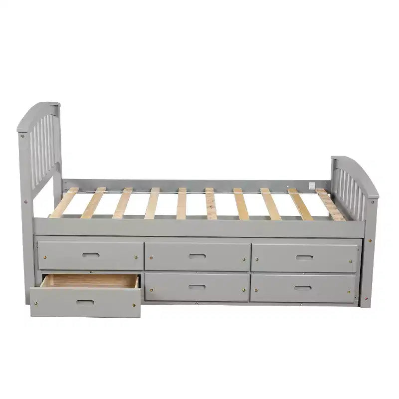 Lit plateforme double avec 6 tiroirs