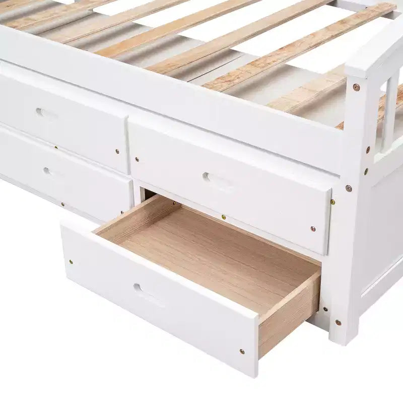 Lit plateforme double avec 6 tiroirs
