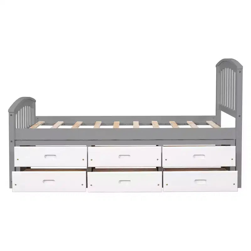 Lit plateforme double avec 6 tiroirs