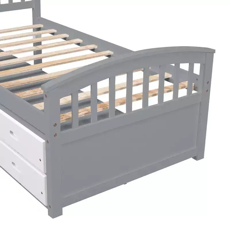 Lit plateforme double avec 6 tiroirs
