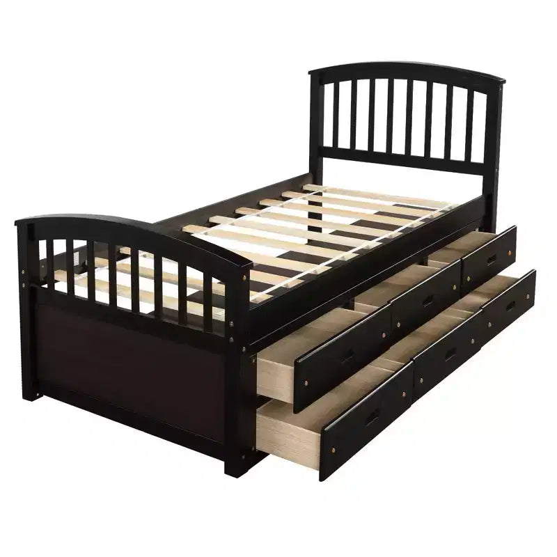 Lit plateforme double avec 6 tiroirs