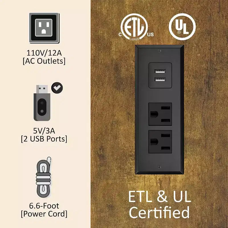 Cadre de lit avec tête de lit bibliothèque LED, lit de rangement en bois avec 4 tiroirs, station de recharge
