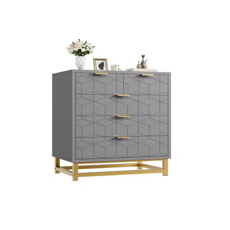 Commode à cinq tiroirs et pieds en métal