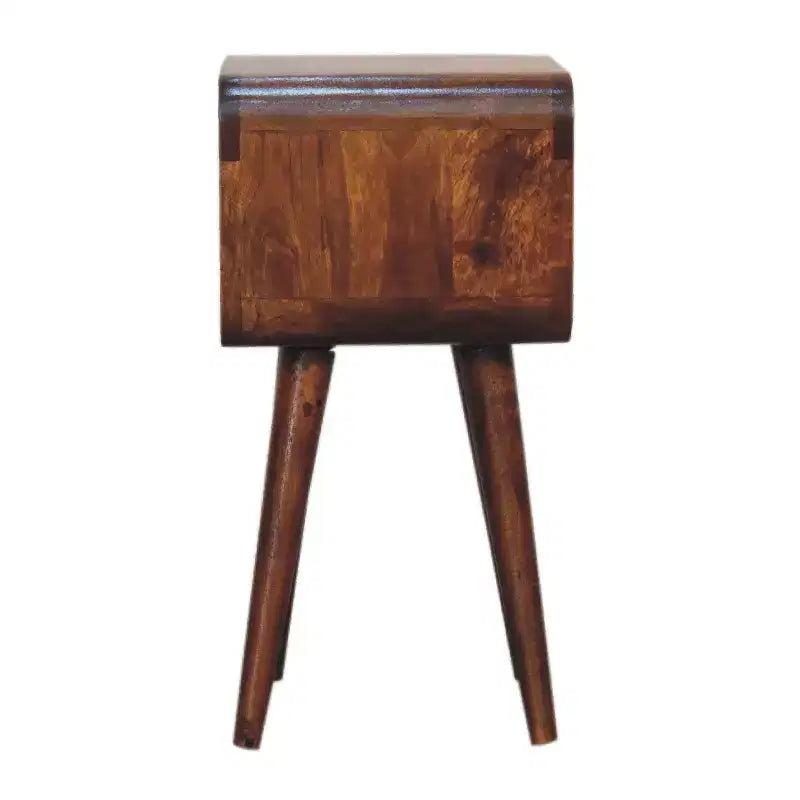 Table de chevet incurvée moderne en bois de manguier de 50 cm