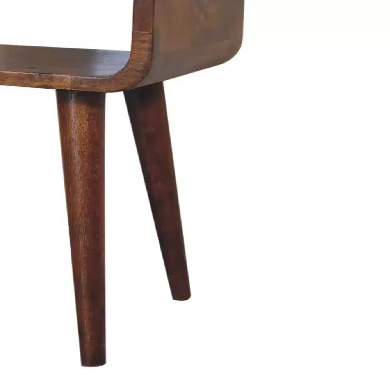 Table de chevet incurvée moderne en bois de manguier de 50 cm