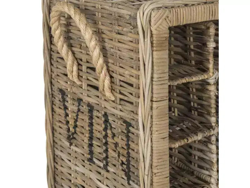 Range-bouteilles en osier 16 bouteilles - Gris