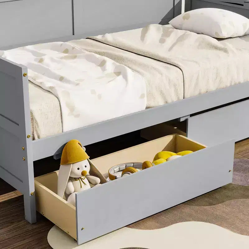 Lit superposé double avec barrière de sécurité, haute capacité de charge, en métal robuste