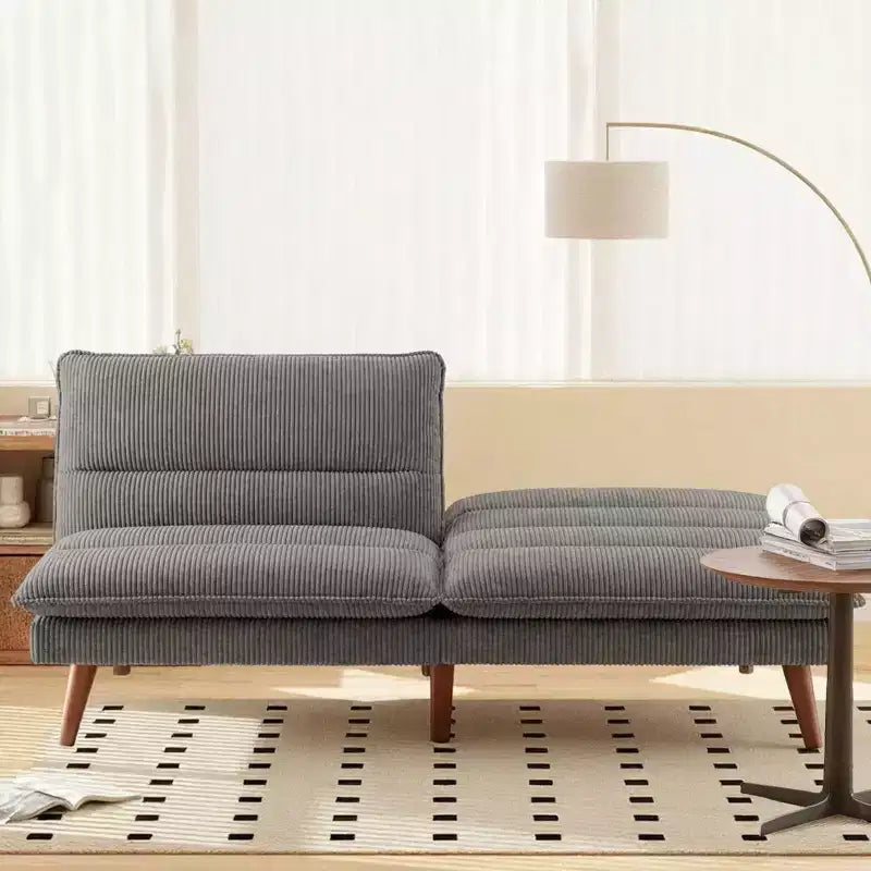 Canapé-lit futon convertible en velours côtelé de 170 cm, canapé inclinable 3-en-1 pour petits espaces, canapé-lit compact pour appartement, chambre d'amis