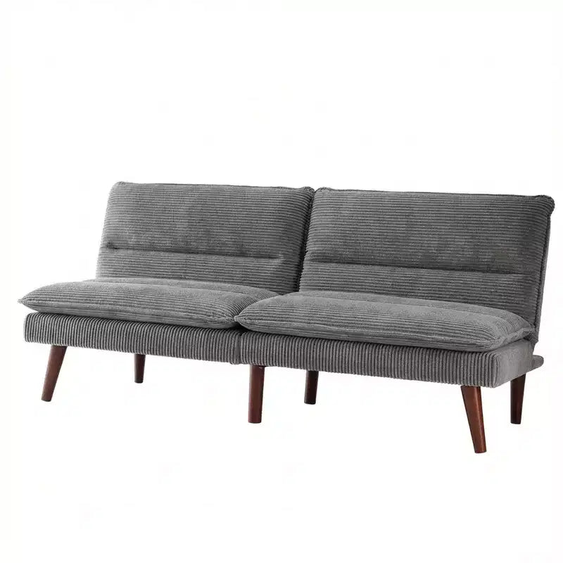 Canapé-lit futon convertible en velours côtelé de 170 cm, canapé inclinable 3-en-1 pour petits espaces, canapé-lit compact pour appartement, chambre d'amis
