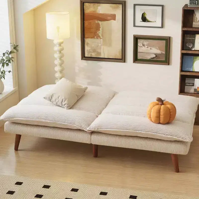 Canapé-lit futon convertible en velours côtelé de 170 cm, canapé inclinable 3-en-1 pour petits espaces, canapé-lit compact pour appartement, chambre d'amis