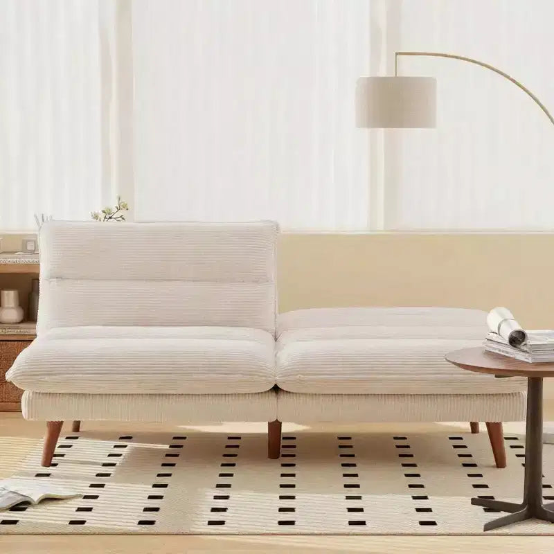 Canapé-lit futon convertible en velours côtelé de 170 cm, canapé inclinable 3-en-1 pour petits espaces, canapé-lit compact pour appartement, chambre d'amis
