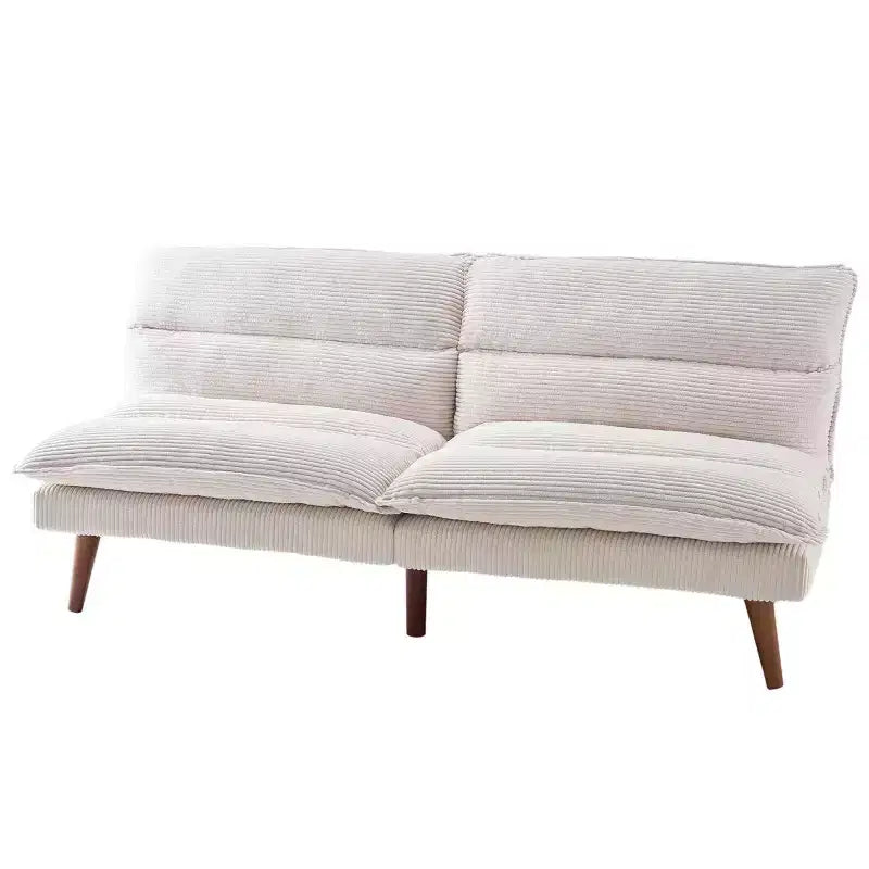 Canapé-lit futon convertible en velours côtelé de 170 cm, canapé inclinable 3-en-1 pour petits espaces, canapé-lit compact pour appartement, chambre d'amis