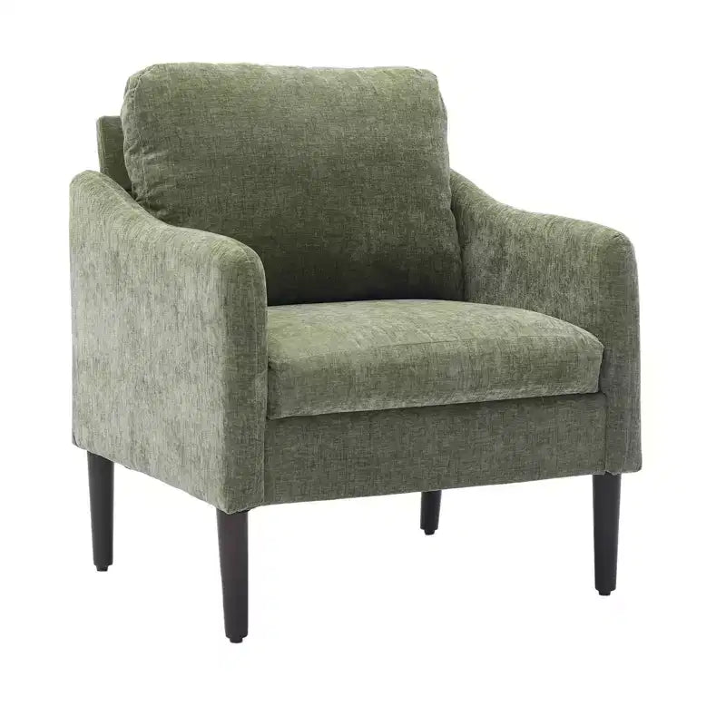 Modern Accent Chair,Upholstered Fabric Single Sofa Chair with Curved Arms,Upholstered Reading Chair for Living Room, Bedroom, Office