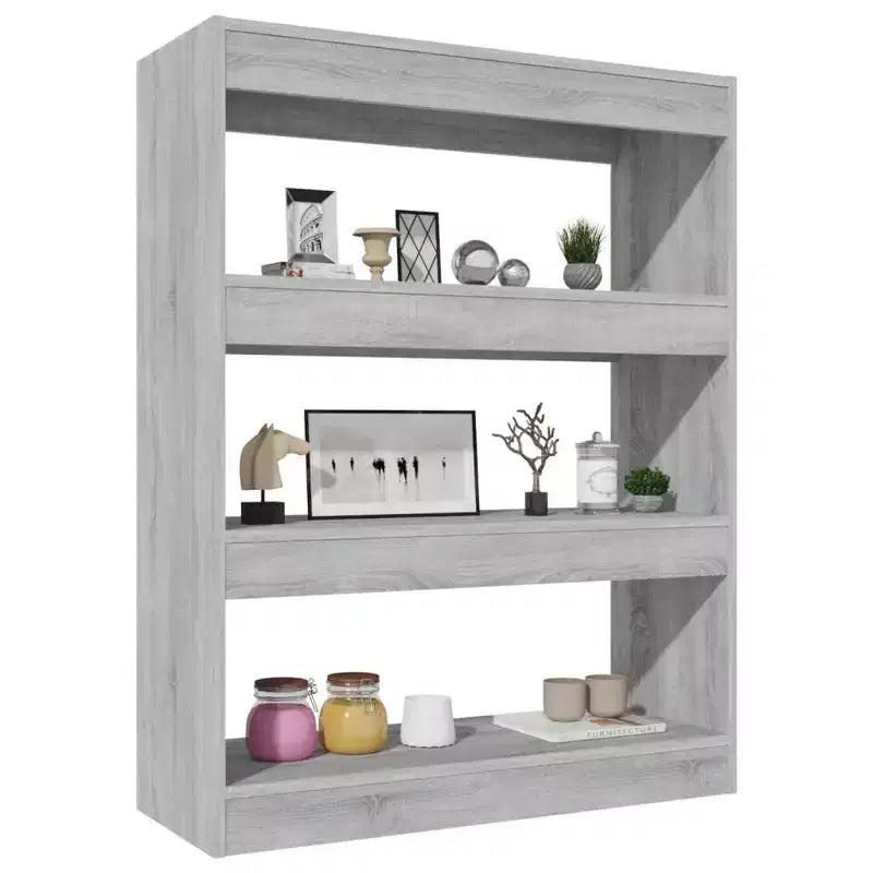 Bibliothèque, bois d'ingénierie Sonoma gris, moyen