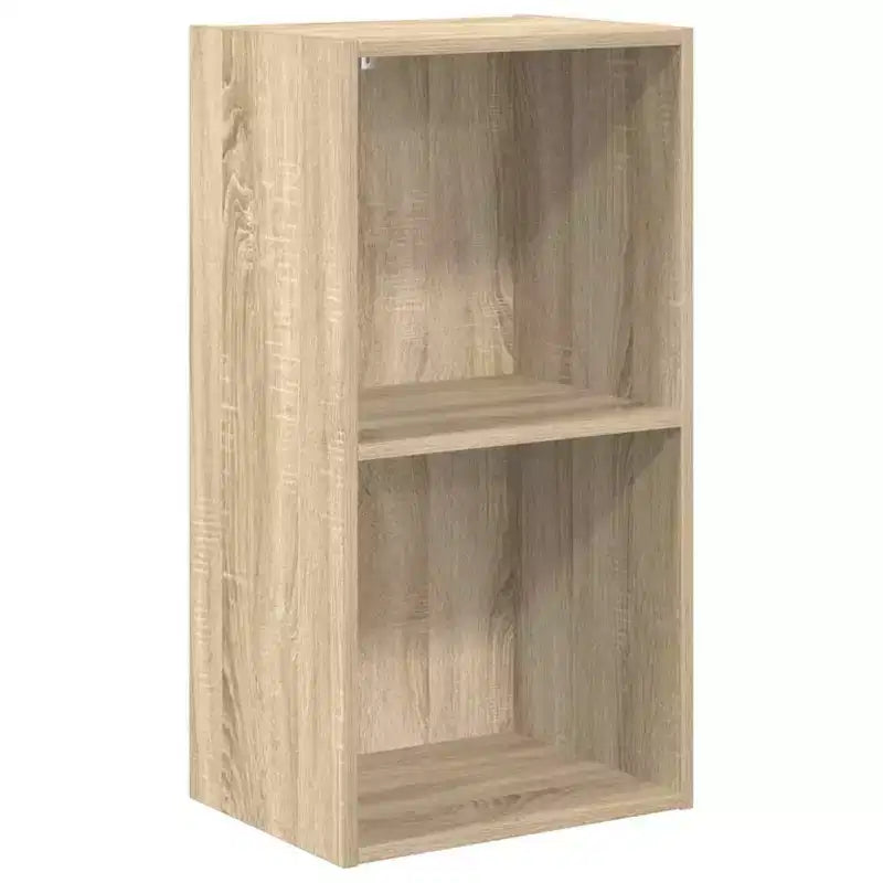 Meuble bibliothèque, chêne Sonoma plaqué, 76,5 cm de hauteur, 2 étagères