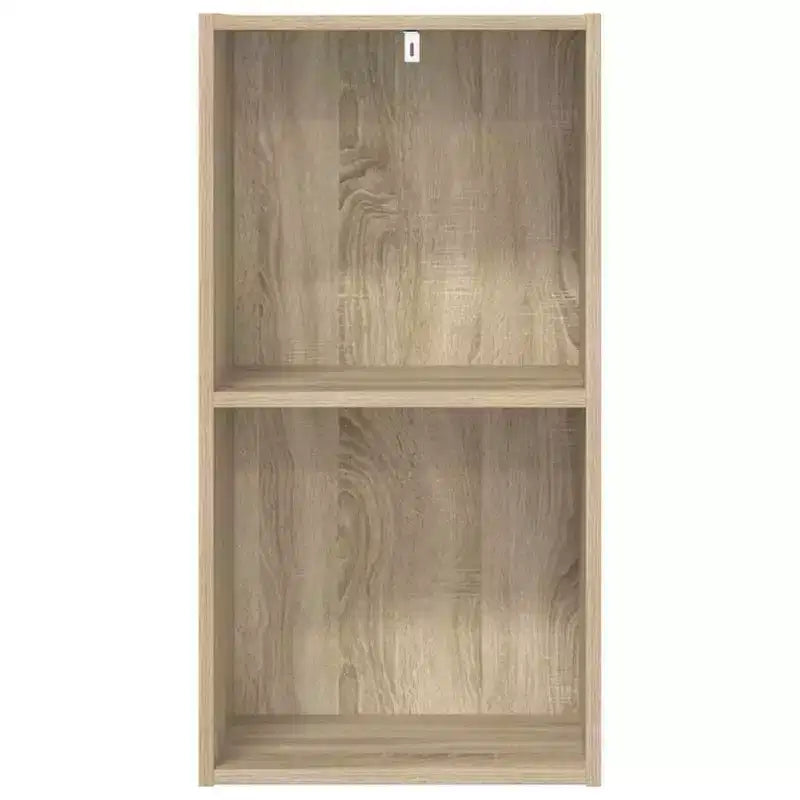 Meuble bibliothèque, chêne Sonoma plaqué, 76,5 cm de hauteur, 2 étagères