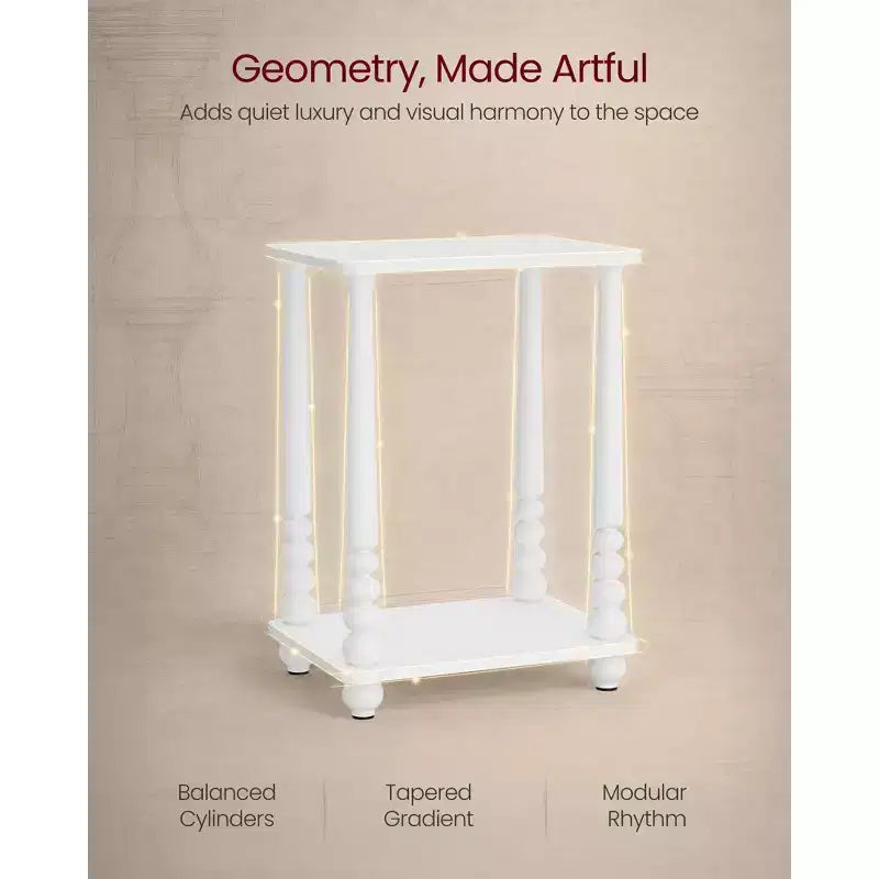 Table d'appoint, table de chevet pour petits espaces, avec étagère, pieds en bois massif, style moderne du milieu du siècle