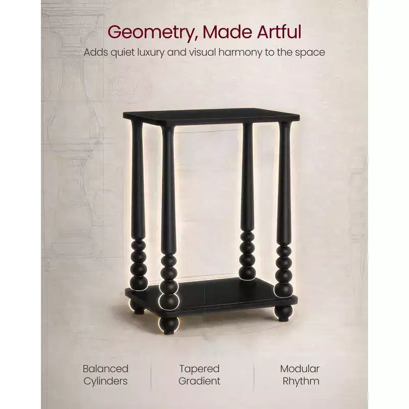 Table d'appoint, table de chevet pour petits espaces, avec étagère, pieds en bois massif, style moderne du milieu du siècle