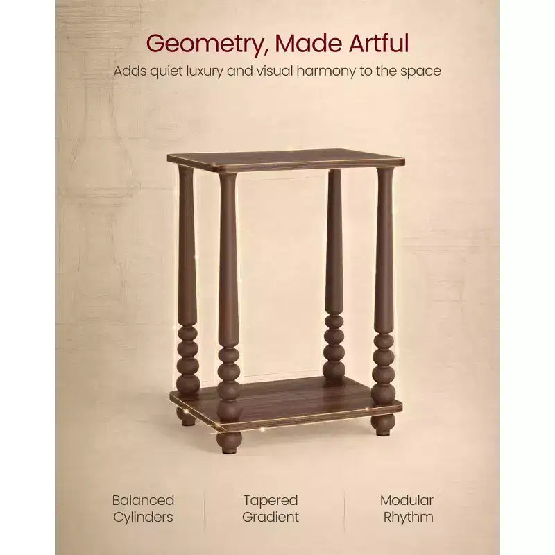 Table d'appoint, table de chevet pour petits espaces, avec étagère, pieds en bois massif, style moderne du milieu du siècle