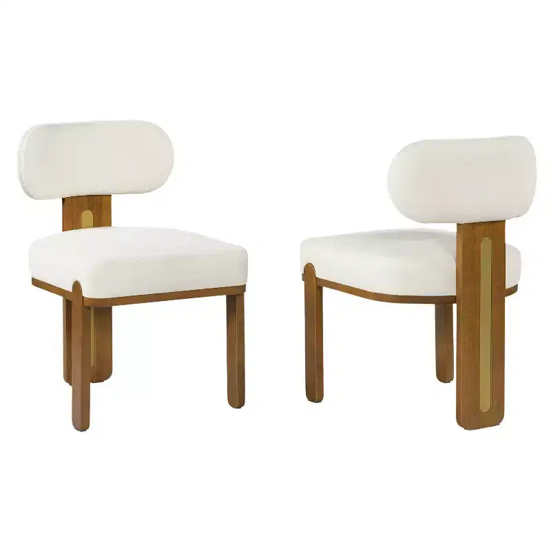 Chaise de salle à manger moderne et minimaliste rembourrée avec pieds en bois d'hévéa massif