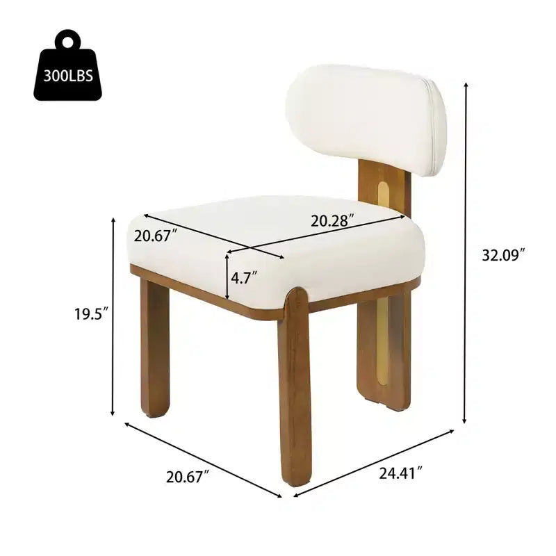 Chaise de salle à manger moderne et minimaliste rembourrée avec pieds en bois d'hévéa massif