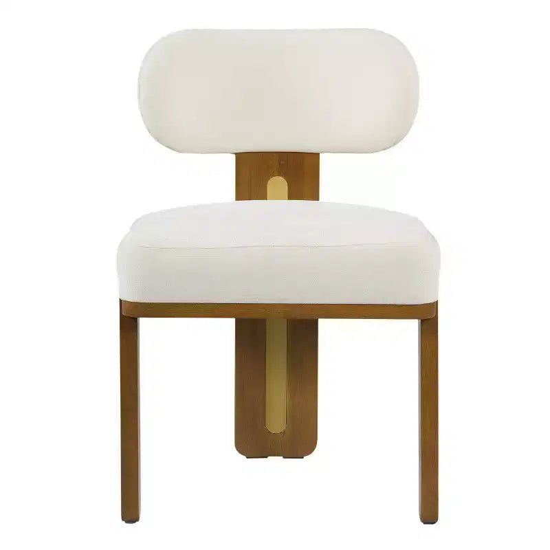 Chaise de salle à manger moderne et minimaliste rembourrée avec pieds en bois d'hévéa massif