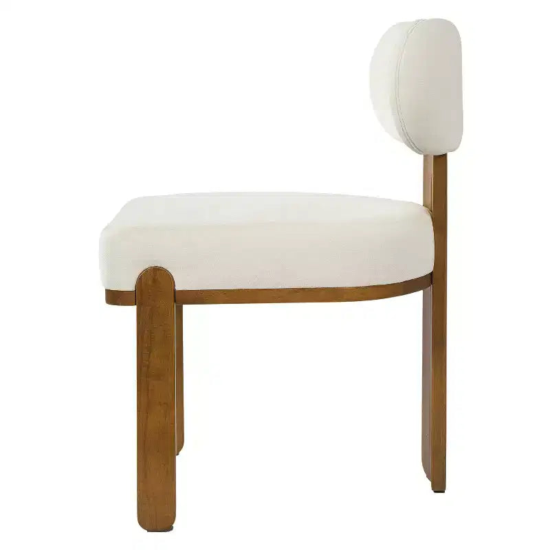 Chaise de salle à manger moderne et minimaliste rembourrée avec pieds en bois d'hévéa massif