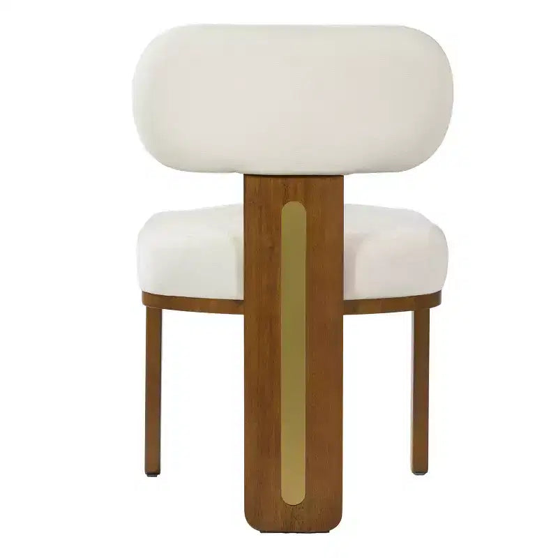 Chaise de salle à manger moderne et minimaliste rembourrée avec pieds en bois d'hévéa massif
