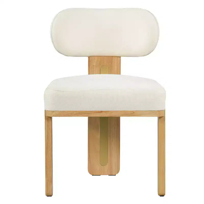 Chaise de salle à manger moderne et minimaliste rembourrée avec pieds en bois d'hévéa massif