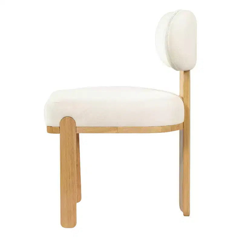 Chaise de salle à manger moderne et minimaliste rembourrée avec pieds en bois d'hévéa massif