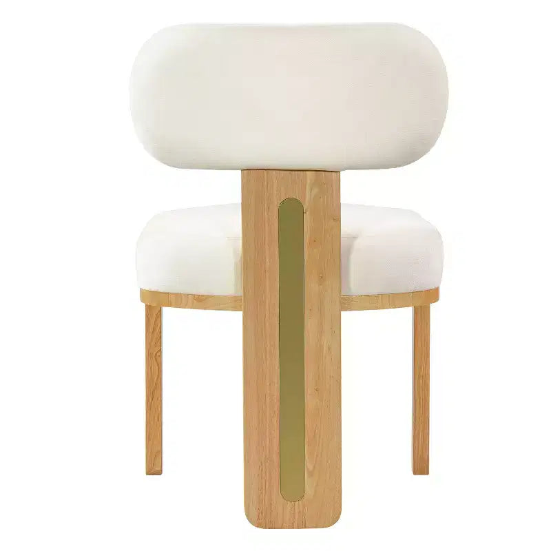Chaise de salle à manger moderne et minimaliste rembourrée avec pieds en bois d'hévéa massif