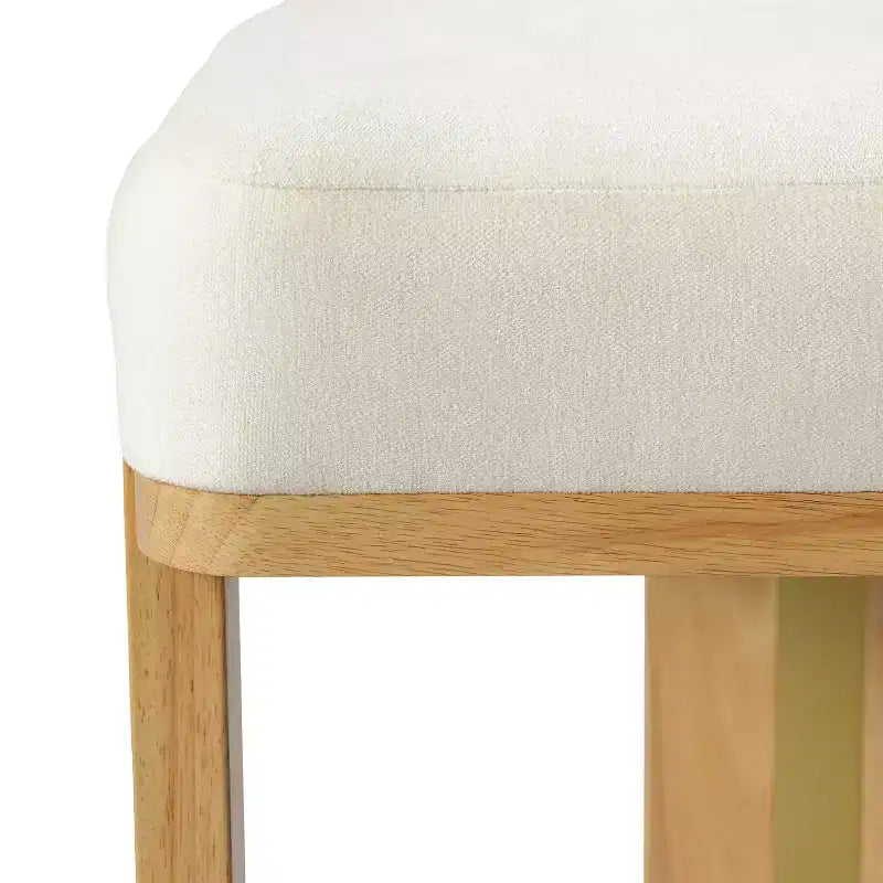 Chaise de salle à manger moderne et minimaliste rembourrée avec pieds en bois d'hévéa massif