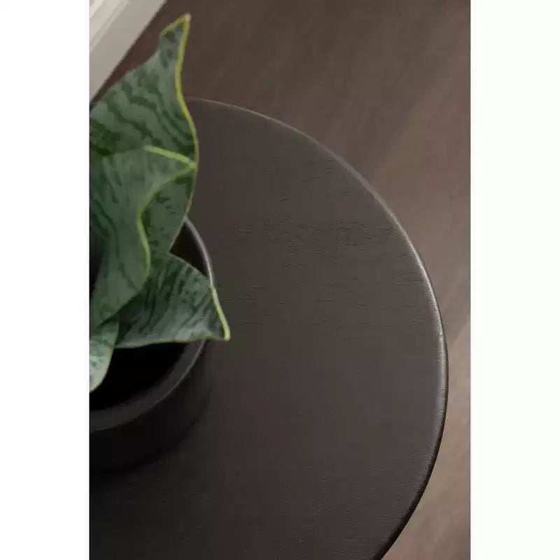 Table d'appoint sculpturale en bois, noire, 12x12x22