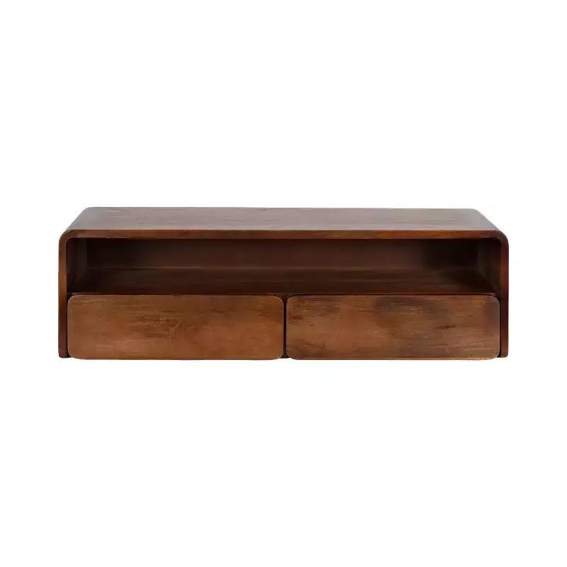 Console murale flottante en bois, noyer marron, 30x10x9