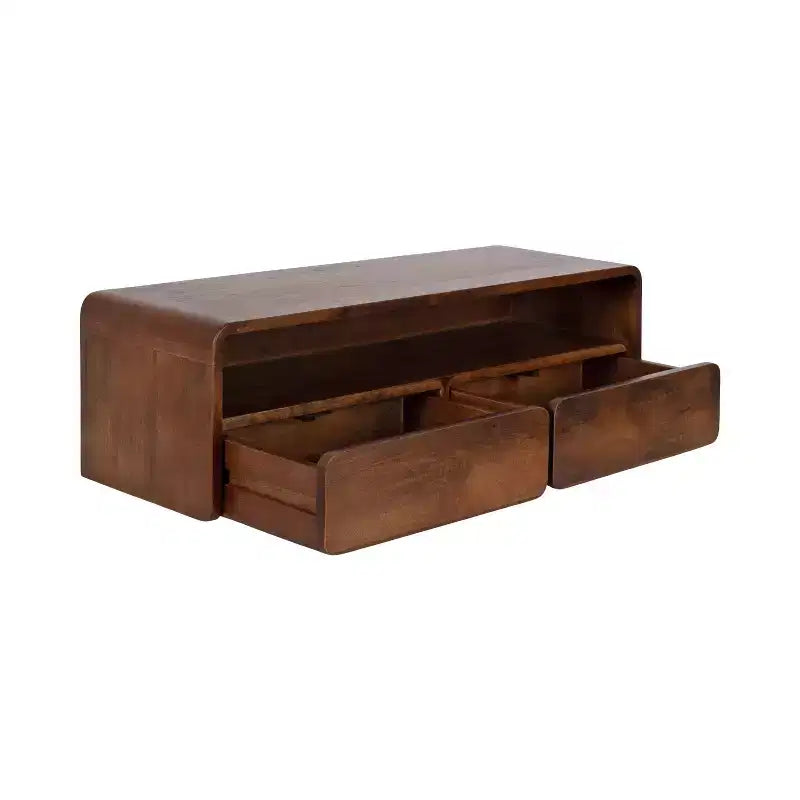 Console murale flottante en bois, noyer marron, 30x10x9