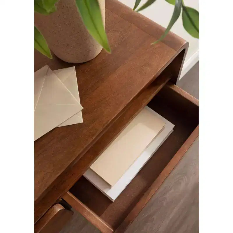 Console murale flottante en bois, noyer marron, 30x10x9