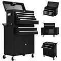 Heavy Duty 8 Drawer Tool Chest,Rolling Tool Box Cabinet,2-in-1 Detachable Metal Tool Storage Organizer,Lockable Steel Tool Cart with Portable Top Box