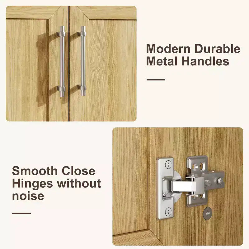 Meuble-lavabo autoportant moderne avec vasque simple en céramique – Armoire de rangement facile à monter avec portes et tiroir à fermeture douce