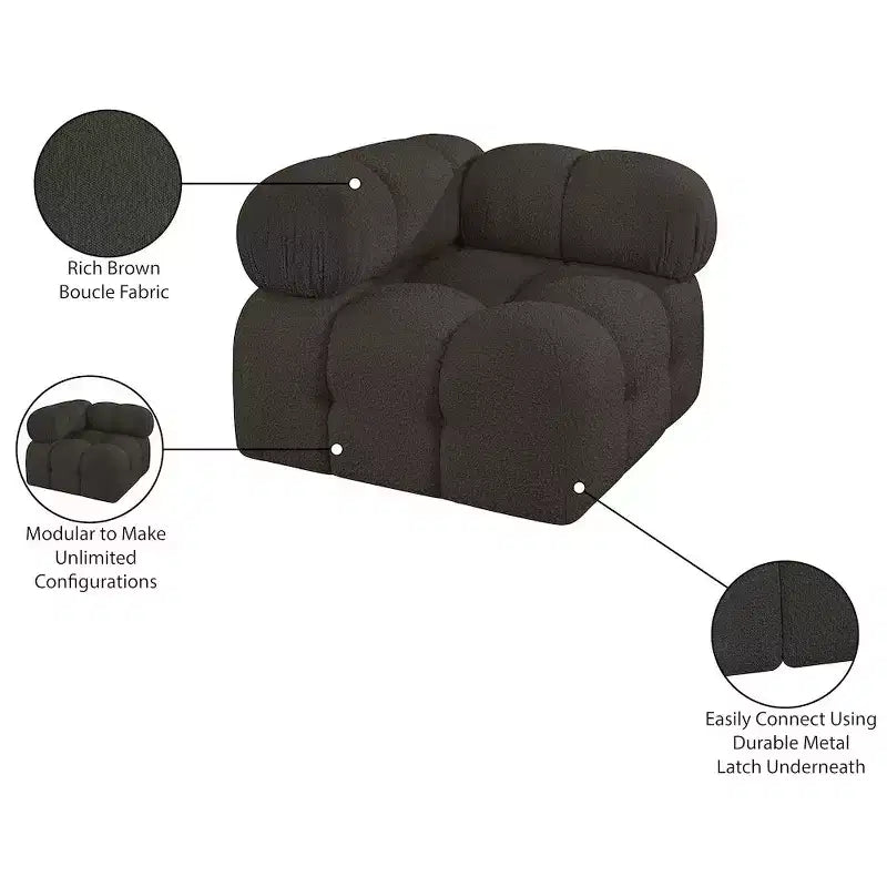 Fauteuil d'angle en tissu Boucle