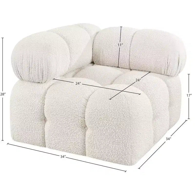 Fauteuil d'angle en tissu Boucle
