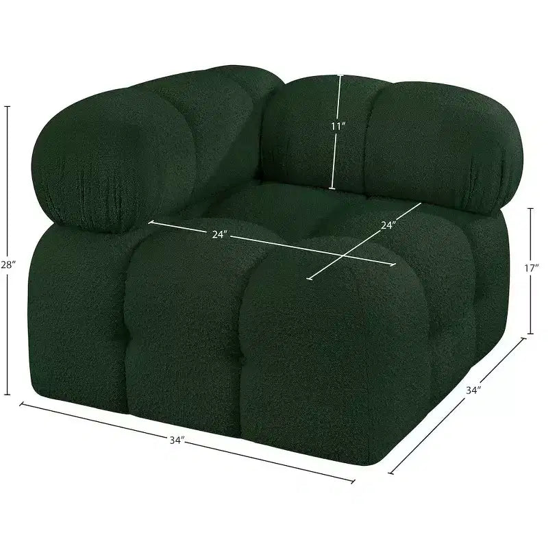 Fauteuil d'angle en tissu Boucle