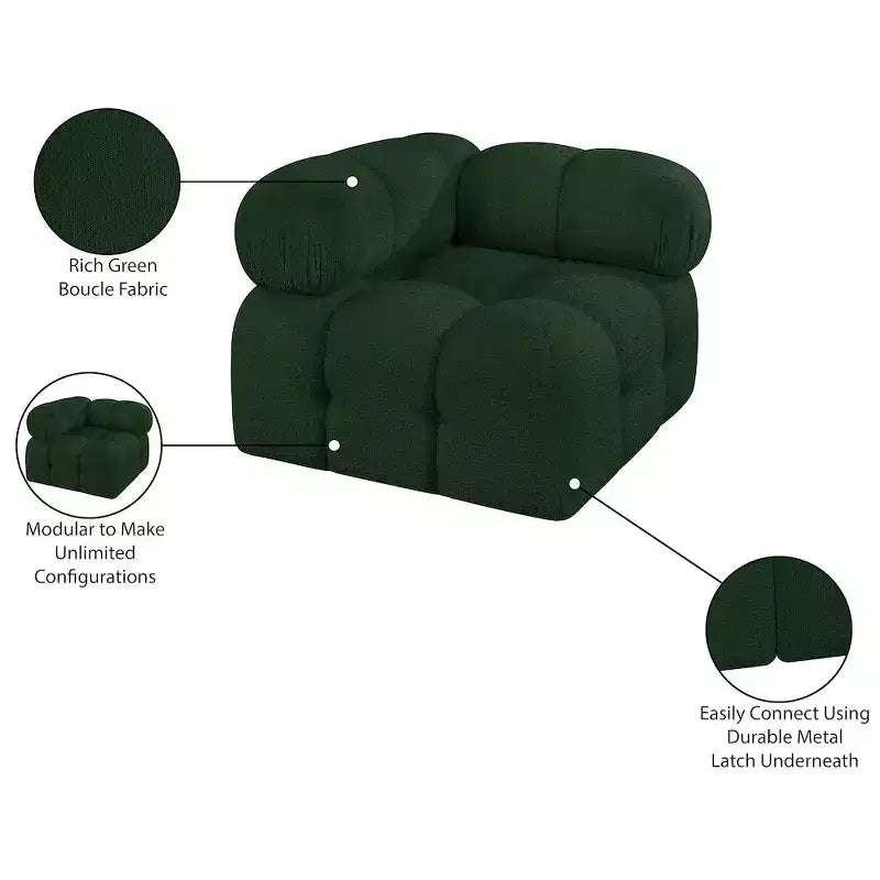 Fauteuil d'angle en tissu Boucle