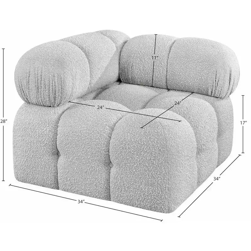 Fauteuil d'angle en tissu Boucle