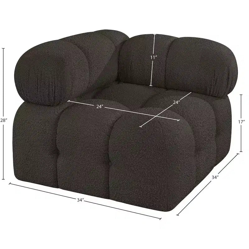 Fauteuil d'angle en tissu Boucle