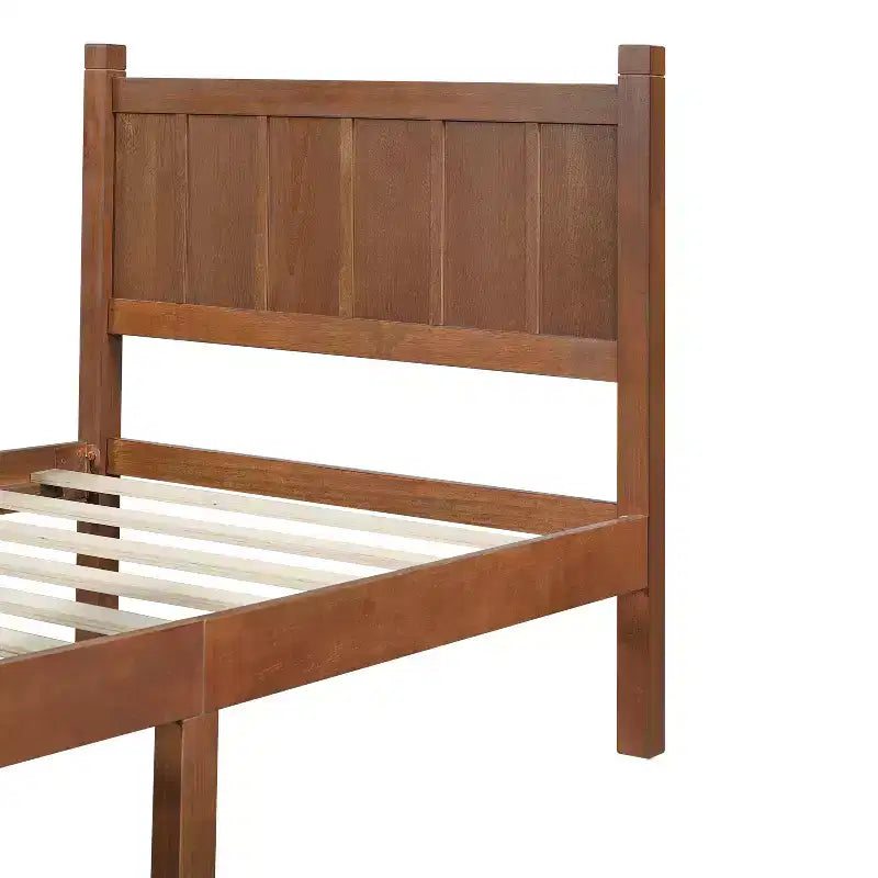 Lit à panneaux plats une place avec tête et pied de lit, assemblage facile