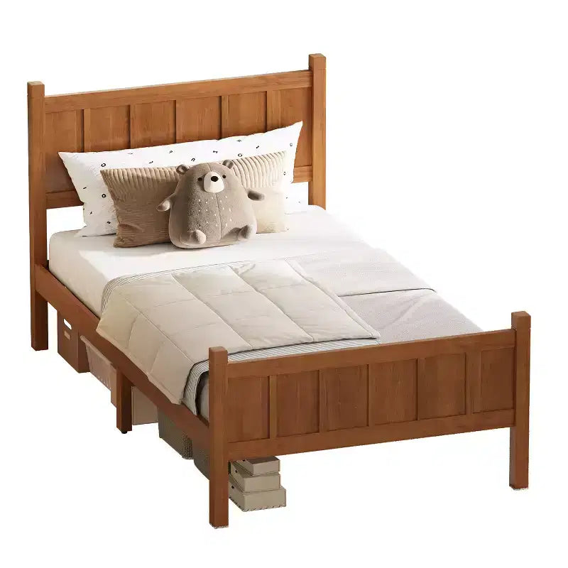 Lit à panneaux plats une place avec tête et pied de lit, assemblage facile