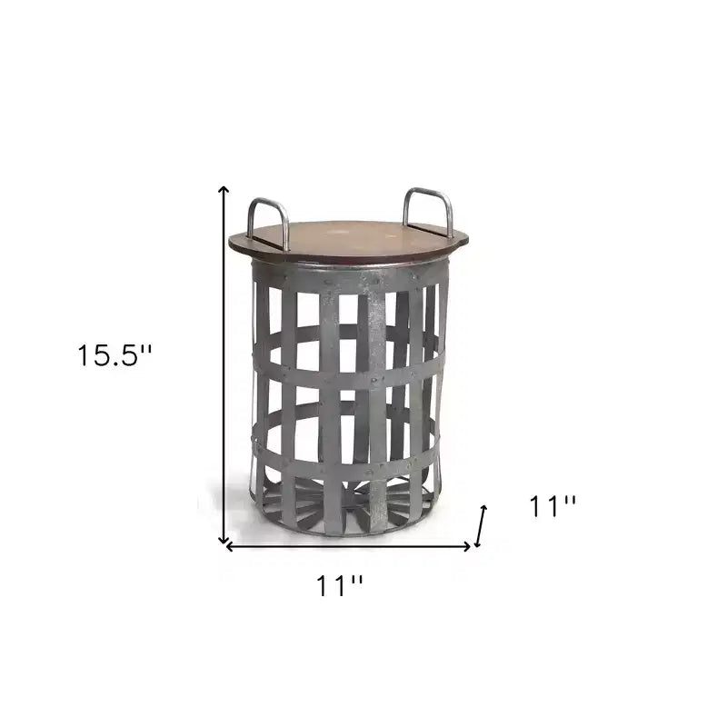 Tables d'appoint rondes grises et marron de 16 po