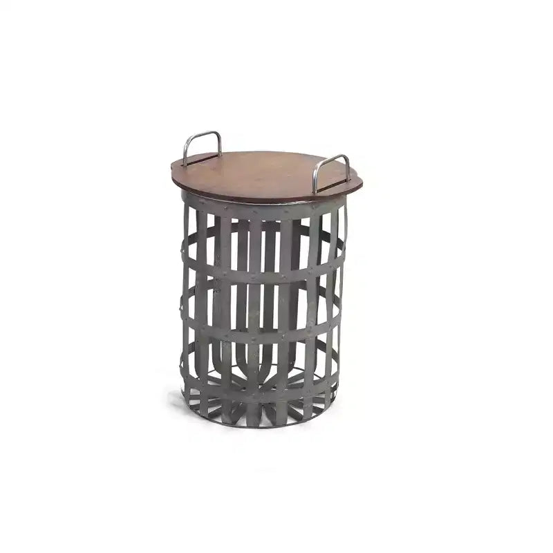 Tables d'appoint rondes grises et marron de 16 po